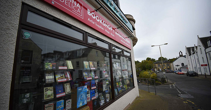 Our book shop is located in Portree on the Isle of Skye selling many products including art supplies music and fishing supplies