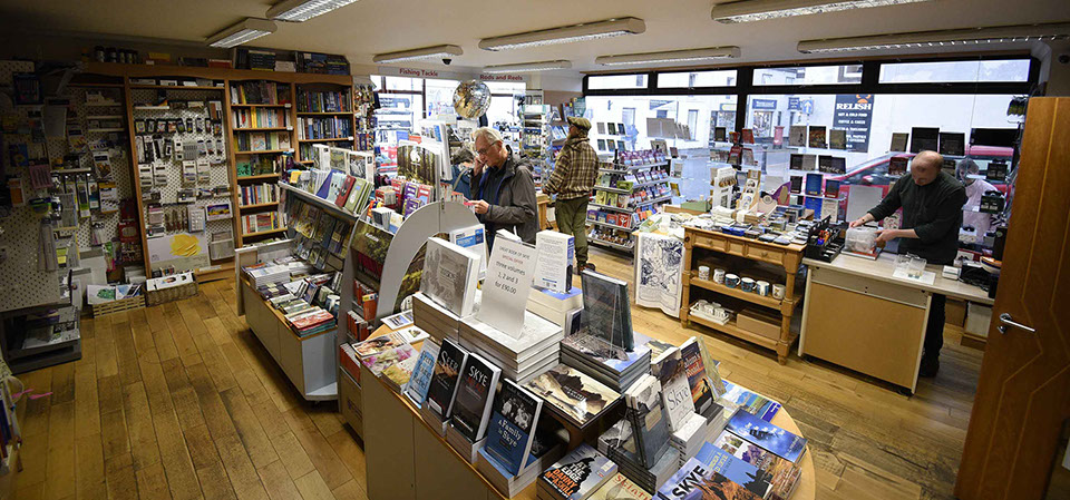 Our book shop in Portree sells an excellent range of products including books music art supplies electronic goods and fishing supplies
